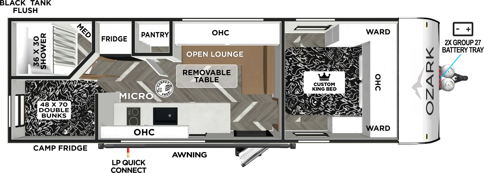 Ozark 2400BHLE Floorplan